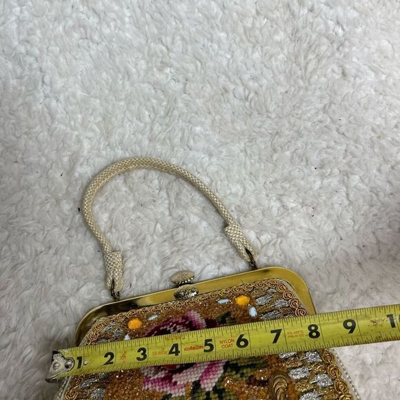 Awesome Vtg 50s CARON OF HOUSTON TEXAS Hand Crafted Sequins & Baubles Purse. - Picture 9 of 11